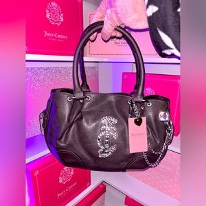💍Juicy Couture crown hobo brown faux leather shoulder bag with silver accents🤎